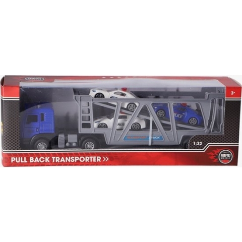 Rapid Wheels Die-Cast Pull-Back Transporter + 3 Voertuigen 1:32