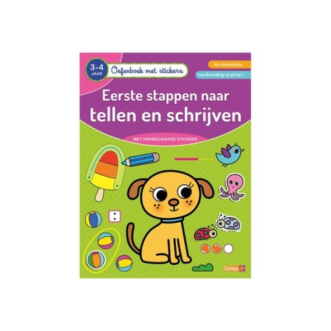 Oefenboek met stickers - Eerste stappen naar tellen en schrijven (3-4 j.)
