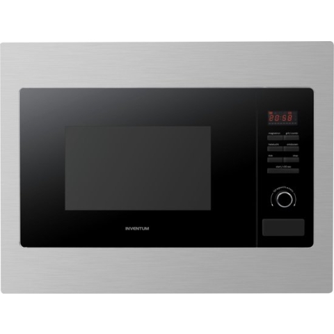 Inventum IMC6125F - Inbouw combi-oven - Hetelucht - Magnetron - Grill - 25 liter - 45 cm hoog - Tot 220°C - RVS/Zwart