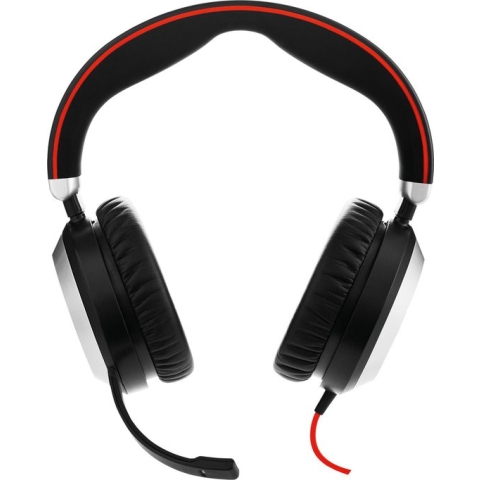 Jabra Evolve 80 Stereo UC USB-C Headset Bedraad Hoofdband Kantoor/callcenter USB Type-C Bluetooth Zwart