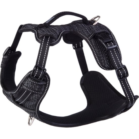 Rogz Explore Tuig Gevoerd Zwart - Hondenharnas - 53-73 cm
