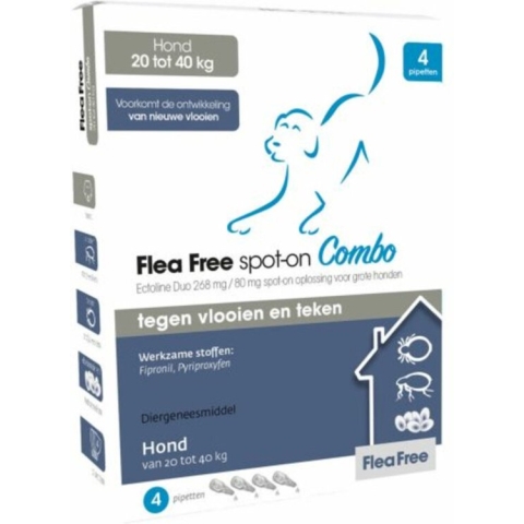 Flea Free Spot-On Combo Hond 20-40 kg - 4 pipetten