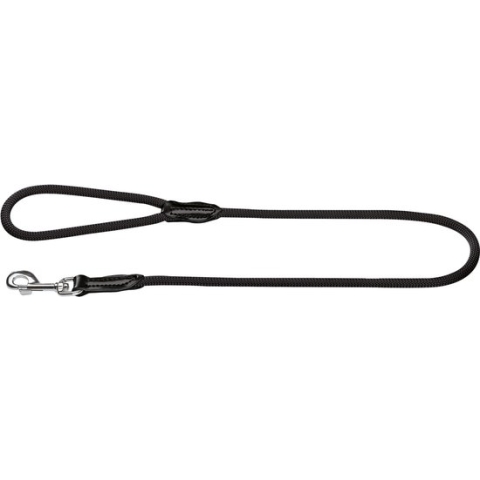 Hunter Looplijn Freestyle Nylon Rond Zwart - Hondenriem - 110x1.0 cm