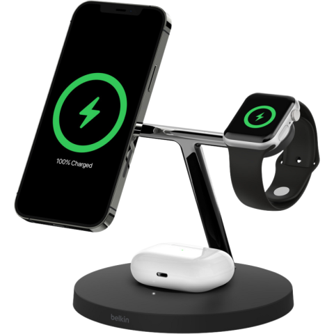 Belkin 3-in-1 Draadloze MagSafe Oplader 15W Zwart
