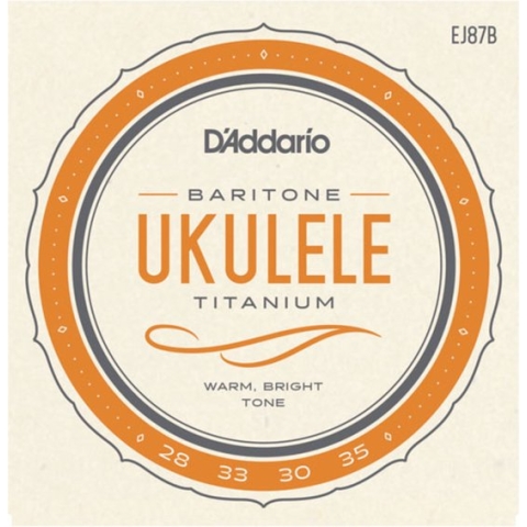 D'Addario Ukulele snaren EJ87B Baritone Titanium 28-33-30-35 - Snaren