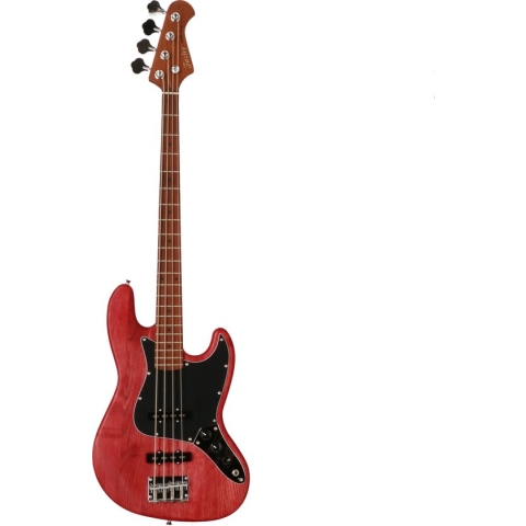 Fazley Outlaw Series Judge Plus Red elektrische basgitaar met gigbag