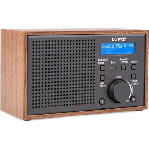 Denver DAB Radio - Retro Radio - Keukenradio - Draagbare Radio - Batterijen & Netstroom - DAB46 - Darkgrey