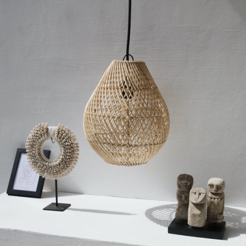 Rotan lampenkap - hanglamp salak 25 x 30 cm(zonder snoer / zonder fitting)