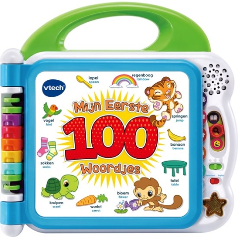 VTech Baby Mijn Eerste 100 Woordjes - Educatief Speelgoed - Woordjes Leren - Nederlands & Engels Gesproken - 1.5 tot 4 Jaar