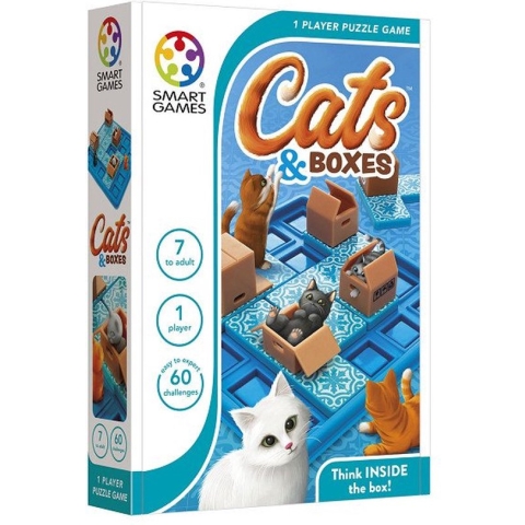 SmartGames - Cats & Boxes - 60 opdrachten - Denkspel voor één speler - Katten