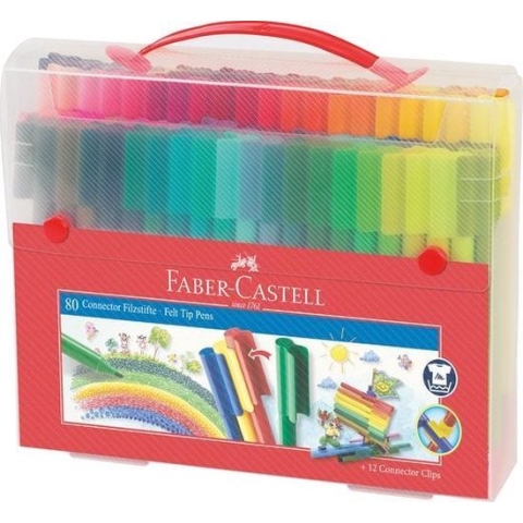 Faber-Castell stiften - Connector - cadeauset - 80 stuks in koffer - FC-155579