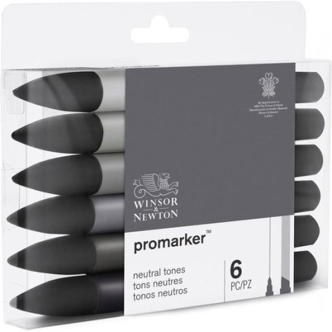 Winsor & Newton promarker™ Set 6 Stuks Neutral Tones