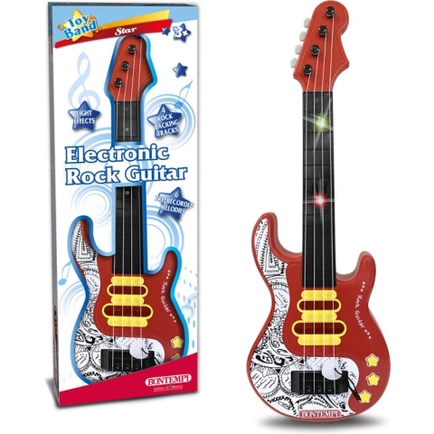 Bontempi Spa Elektrische Rockgitaar Toy Band Star - Speelgoedinstrument - Rood