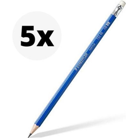 Staedtler HB potlood Norica - 5 stuks - Met gum