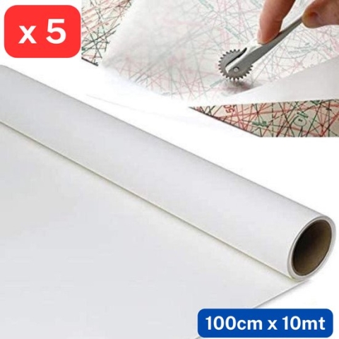 PATROONPAPIER wit - 10 x 1 meter - **5 rollen**