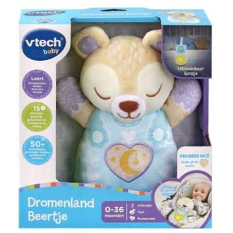 VTech Baby Dromenland Beertje - Interactieve Knuffel - Educatief Speelgoed - Van 1 tot 3 Jaar - Blauw