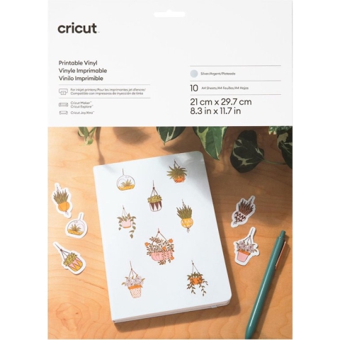 Cricut Printbaar Vinyl - A4 - Zilver (10 vellen)