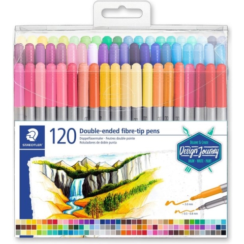 STAEDTLER Design Journey - kleurstift dubbele punt - set 120 st