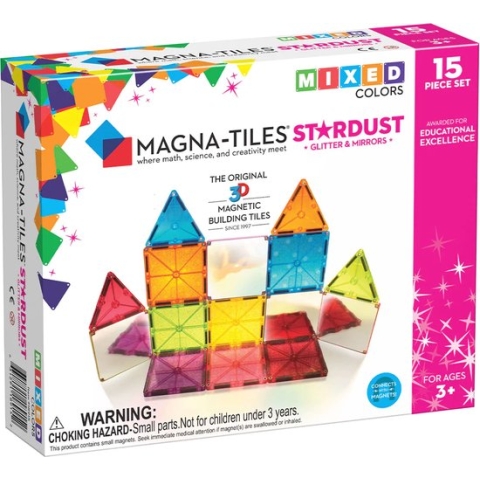 Magna Tiles - 15 stuks Stardust Mixed Colors - Constructiespeelgoed