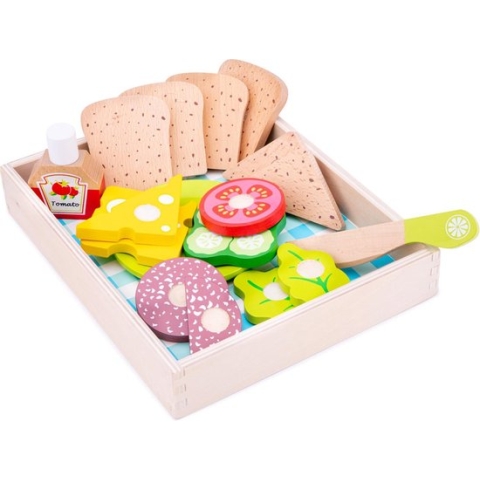 New Classic Toys - Speelgoedeten en -drinken - Snijset - Lunch-Picknick - Box 18 delig