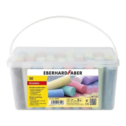 Eberhard Faber - stoepkrijt in emmer - 50 stuks - EF-526550