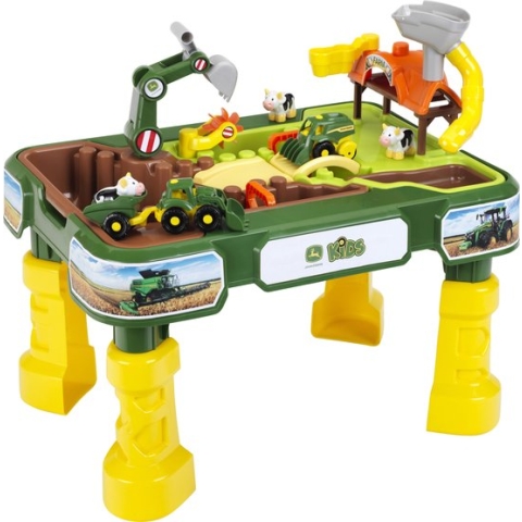 John Deere-boerderijzandspeeltafel, waterspeeltafel I Met boerderijdieren en voertuigen I Water- en zandbakken I Afmetingen: 64 cm x 46 cm x 60 cm I Speelgoed voor kinderen vanaf 18 maanden