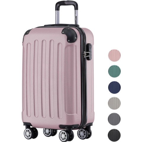 TRVLMORE Handbagage Koffer met Wielen - 54x36x20cm - 38L - Roségoud