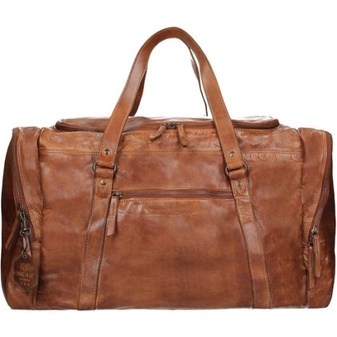 Bear Design Max Leren Weekendtas - Cognac
