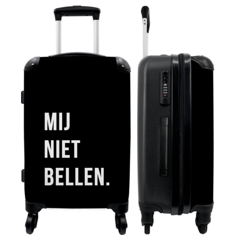 NoBoringSuitcases.com - Zwarte koffer - Grote reiskoffer met 4 wielen - Trolley op wieltjes 60 liter - Rolkoffer groot - Ruimbagage valies 20kg - Valiezen voor volwassenen - Reisbagage & reisaccessoires XL - Suitcase medium - Luggage large met slot