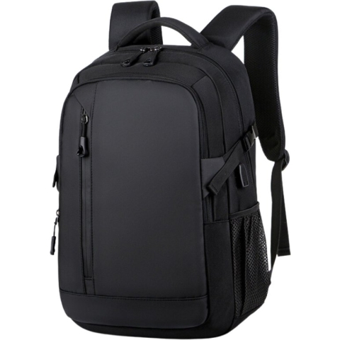 Case2go - Rugzak 15.6 Inch - Schouderbanden - Met Extra vakken - USB oplaad-punt - Waterafstotend - Zwart