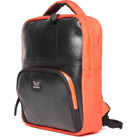 Wings Funky Falcon - stoere en stevige rugzak van autoband - oranje