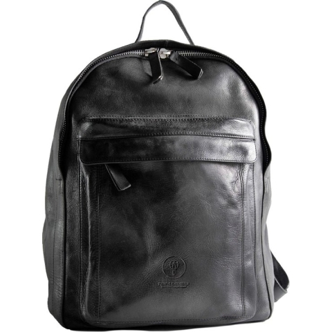 Rugtas zwart - leer - 15' laptop & iPad vak - Rome - Raw leathers