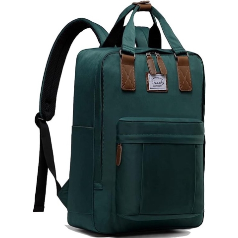 Schoolrugzak Meisjes Past op 15-inch Laptopeisrugzak Waterbestendige dagrugzak met Handvat an de Bovenkant voor School Werk Reize, Donkergroen