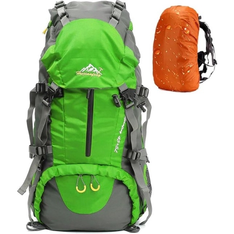 Wandelrugzak, 50 liter, waterdichte rugzak, trekkingrugzak, outdoor, reisrugzak met regenhoes, voor wandelen
