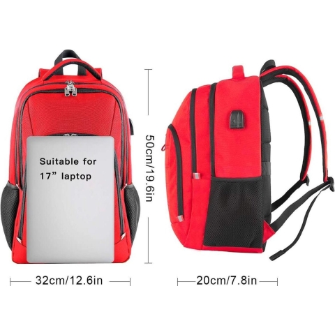 heel mooie rode,Schoolrugzak jongens meisjes tiener, rugzak school laptop rugzak f¨¹r heren dames daypacks business rugzak,rose met USB, rode, 15,6