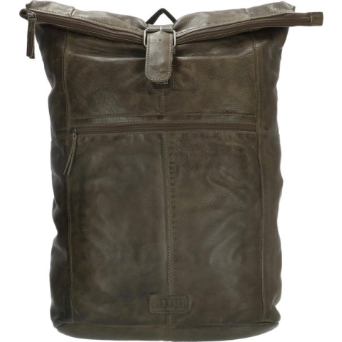 Old West Paint Rock Leren Rolltop Rugtas 15,6 inch - Olijf