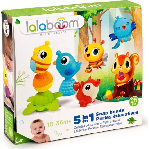 Lalaboom Educatieve Kralen Set Dieren Cadeaudoos - 25 Stuks