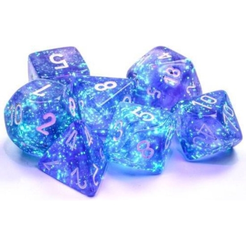 Chessex 7-Die set Borealis Luminary - Purple/White