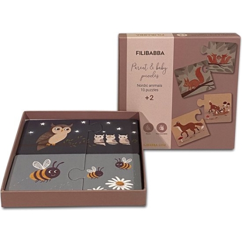 Filibabba - Ouder & baby puzzel  - Noordse dieren -  Nordic animals - 1
