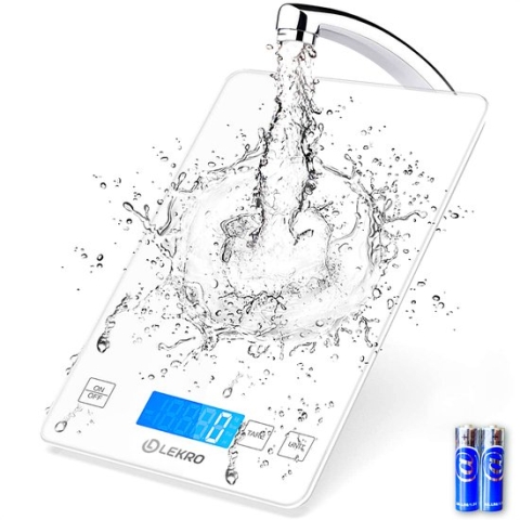 Lekro Digitale Precisie Keukenweegschaal – Weegschaal Keuken - 1gr tot 15kg – Tarra Functie - Wit