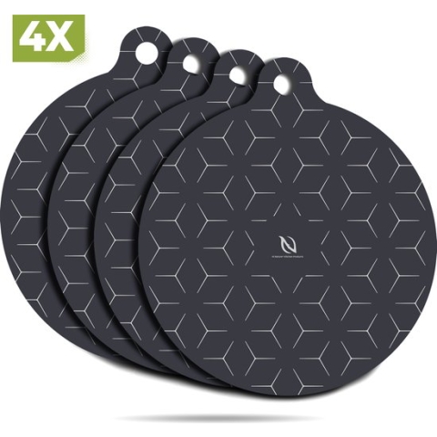 HI NATURE™ Inductie Beschermer set 4 Stuks - Inductie mat - Pannenonderzetter - Hittebestendig - Panbeschermers - Onderzetters Pannen - Inductie Mat - Inductie Afdekplaat - Afdekplaat Voor Kookplaat - Inductie Matjes Rond - 100% BPA Vrie (Zwart)
