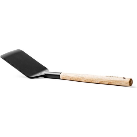 GreenPan Mayflower spatel 32cm - zwart - houten handgreep