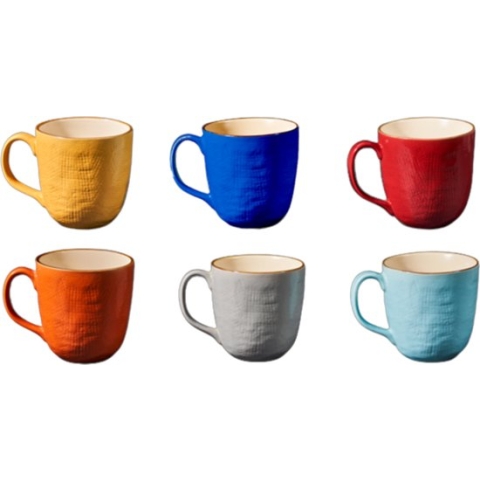 Vivi Oggi - Mokken - Bekers - Set van 6 - Kleurrijk - 225ml - Italië