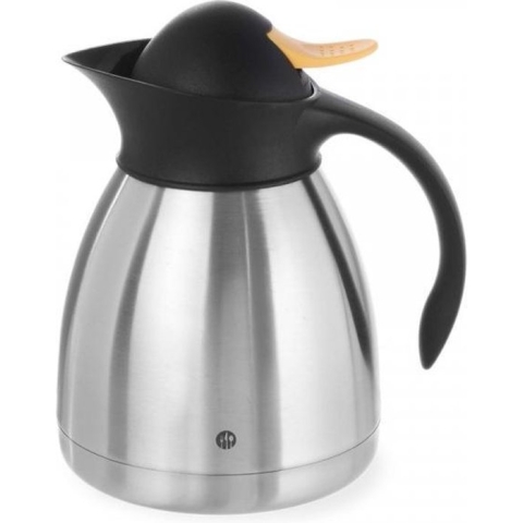 Hendi Thermoskan 2 Liter - Isoleerkan Met Drukknop - Geel - Ø14,5x(H)26cm
