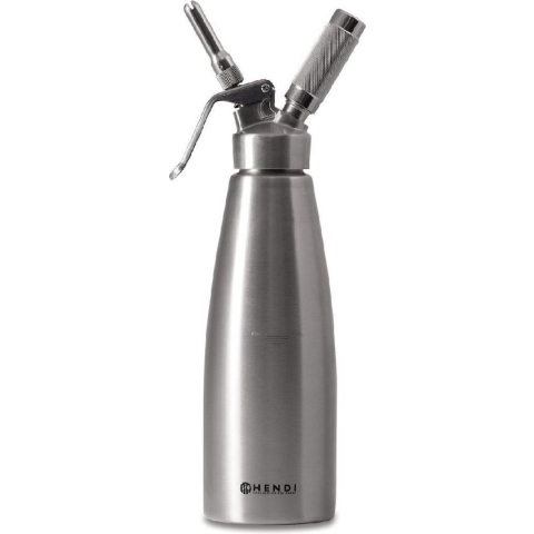 Hendi Slagroomspuit - RVS - Garneerspuit 0,5 Liter - Professioneel Slagroomapparaat - Profi Line - Ø8,5x(H)23,5cm