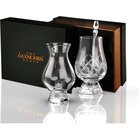 Exclusieve Combinatieset Glencairn Cut whiskyglas met Wee Jug en Pipette - 16% Loodkristal - Made in Scotland