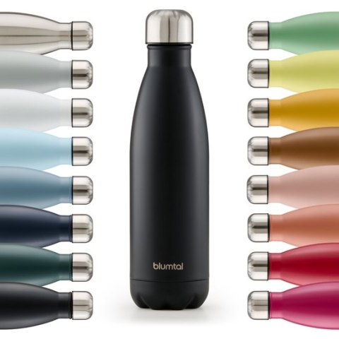 Blumtal Thermosfles - Met dubbele wand - Thermosbeker Koffie, Thee en Koele dranken - Travel Mug - 350ml - Zwart