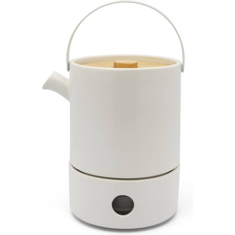 Bredemeijer - Theeset Umea Theepot 1.2L met theelichtwarmer - Mat wit