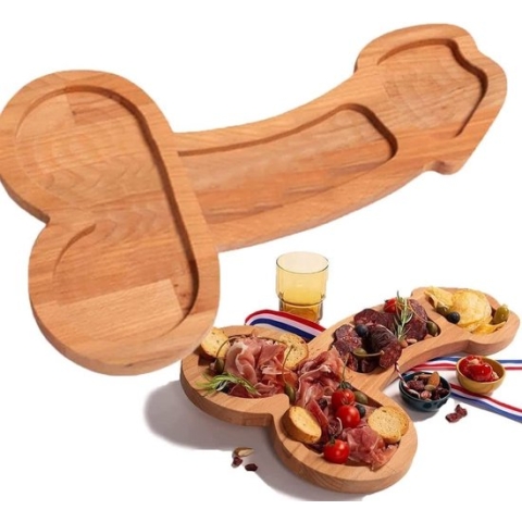 Grote Bamboe Piemel Borrelplank - Piemelplank - Cadeauplank - Kaasplank - Grappige Borrelplank - 40cm x 24cm