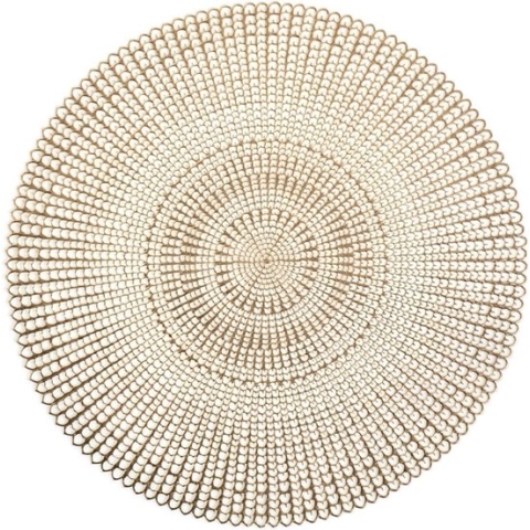 6x Ronde placemats goud geponste gaatjes 41 cm - Tafeldecoratie - Borden onderleggers van kunststof